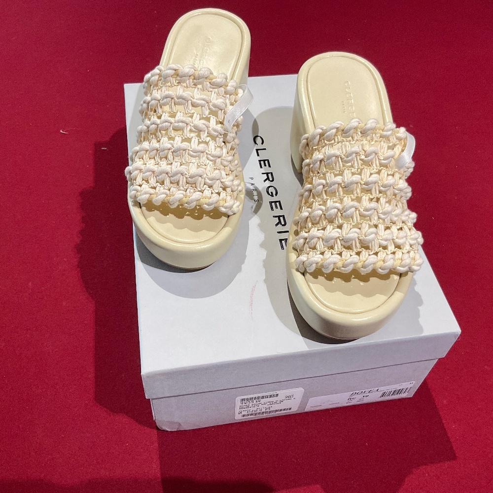 Robert Clergerie Dorea Sandal Straw Raffia -Cream Color